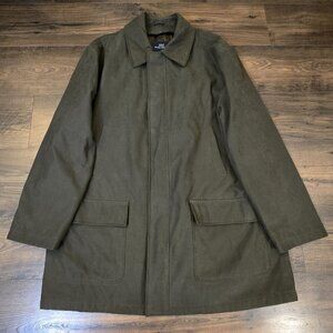 BROOKS BROTHERS 346 Car Coat Overcoat Zip Dark Green Loden Size Mens Large L